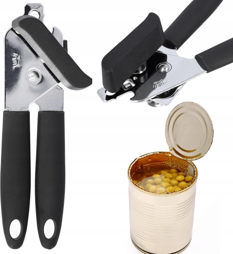 Deschizător manual de conserve din oțel inoxidabil, cu mânere ergonomice