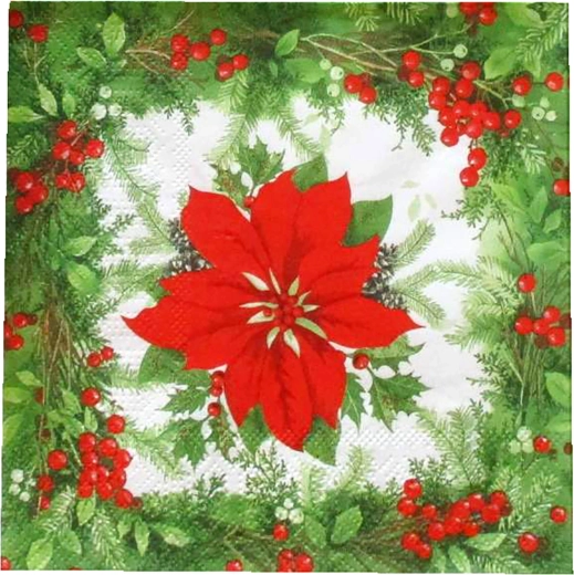 Șervețele de Crăciun Stea 3 straturi 33 × 33 cm
