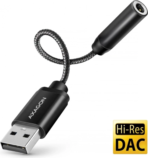 AXAGON placă de sunet USB-A Hi-Res cu DAC 32 biți / 384 kHz, jack 3,5 mm