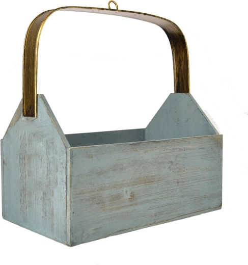 Ladă metalică mare maro-albastră