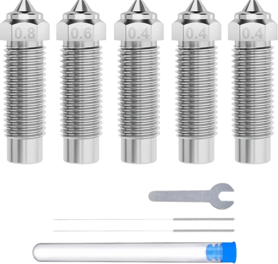 Set de duze din oțel călit pentru Elegoo Neptune 4 Plus și Neptune 4 Max (0,4/0,6/0,8 mm)
