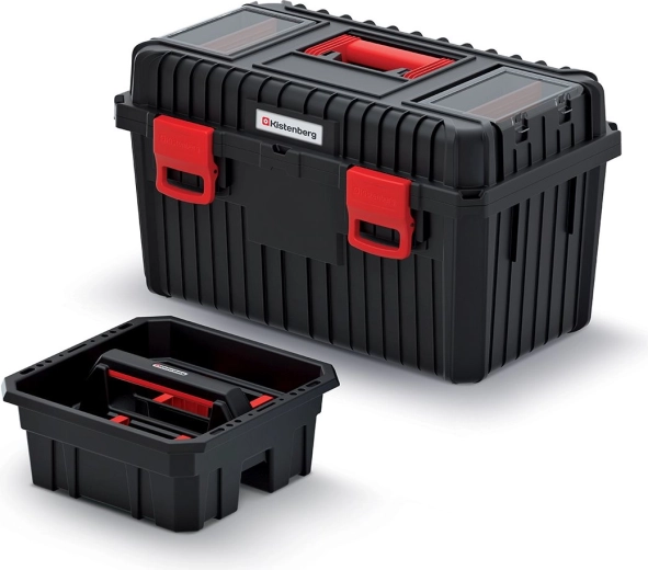 Cutie pentru unelte HEAVY cu inserție detașabilă, 585 × 360 × 337 mm, neagră