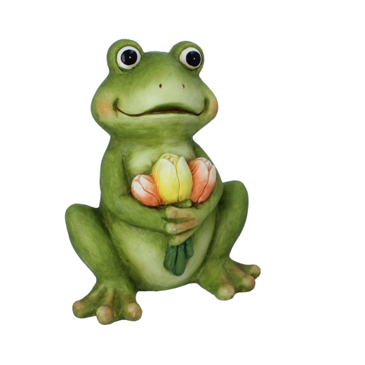 Decorațiune de grădină broască cu lalele