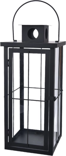 Lanternă metalică neagră 20 × 20 × 45 cm