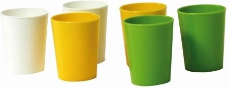 Pahare măsurătoare din plastic 40 ml, mix de culori (6 buc.)