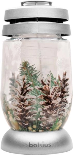 Felinar funerar Bolsius pin argintiu 22 cm - 1 bucată