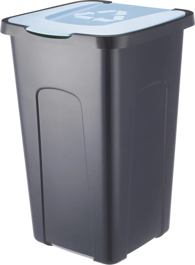 Coș de gunoi pentru colectare selectivă 50 l negru – Albastru