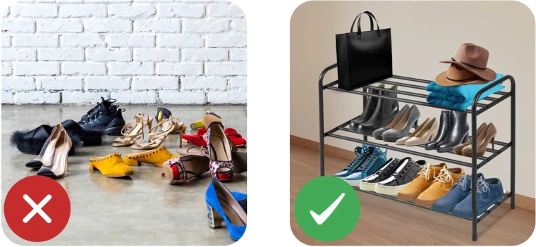 Până la 16 perechi pe trei rafturi