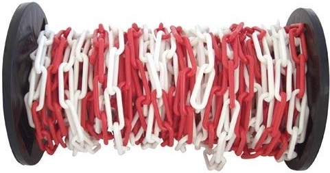 Lanț de avertizare din plastic roșu-alb 25 m