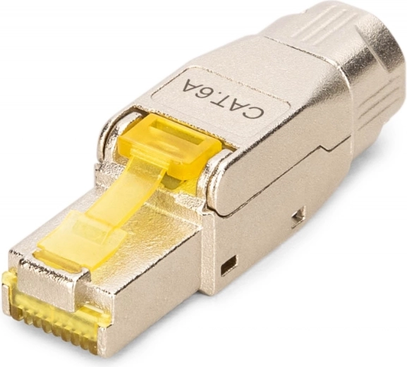 Conector RJ45 Cat. 6A STP pentru 10GbE și PoE++, metalic, fără unelte, AWG 22–27