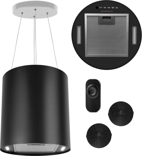 Hota insulară suspendată 35 cm, neagră