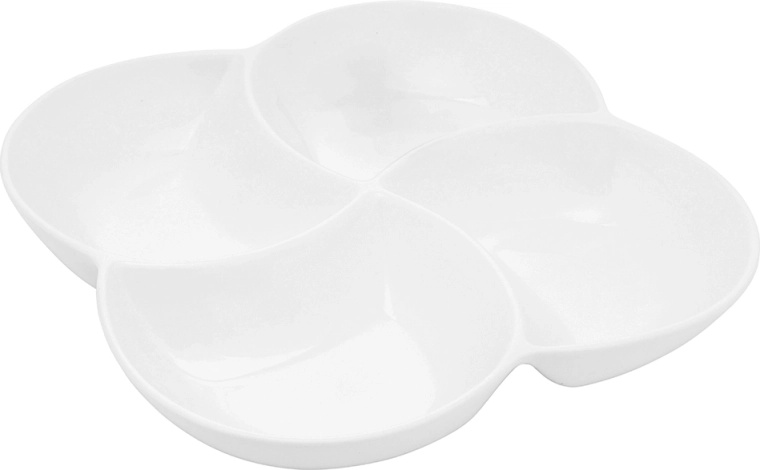 Bol de servire compartimentat din porțelan Regular, 4 compartimente, 26,5 cm, crem