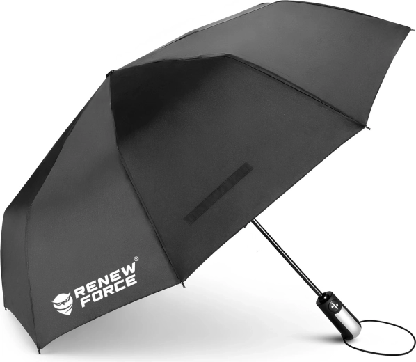 Umbrelă pliabilă automată XL Renew Force neagră - 1 bucată