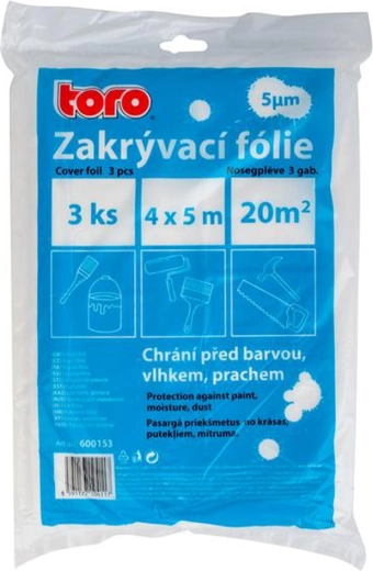 Folie de acoperire HDPE 4 × 5 m, 5 µm, 3 buc. TORO