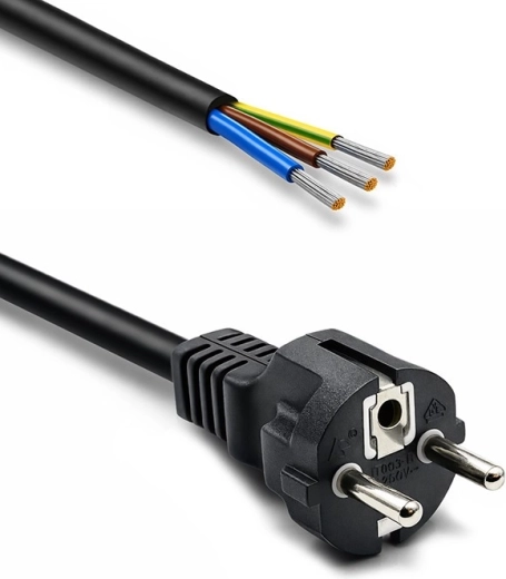 Cablu de alimentare cu ștecăr SCHUKO CEE 7/7 (E/F), cupru, 3×1,5 mm², 1,8 m - 1 buc