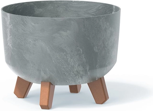 Ghiveci cu efect de beton pe piciorușe 20 cm, gri
