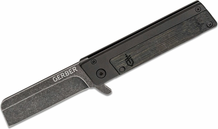 Gerber Quadrant – cuțit de buzunar din bambus, negru, lamă 6,9 cm