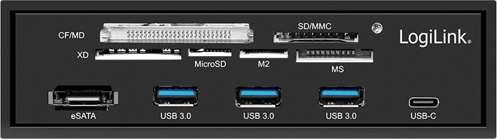 Panou frontal multifuncțional 5,25" cu cititor de carduri LOGILINK