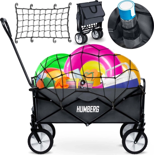 Cărucior de transport pliabil cu plasă de protecție 80 l HUMBERG