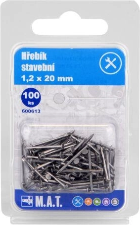 Cuie pentru construcții 20 × 1,2 mm, 100 buc