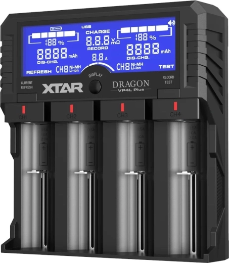 Încărcător XTAR dragon VP4L plus pentru acumulatori Li-ion și Ni-MH
