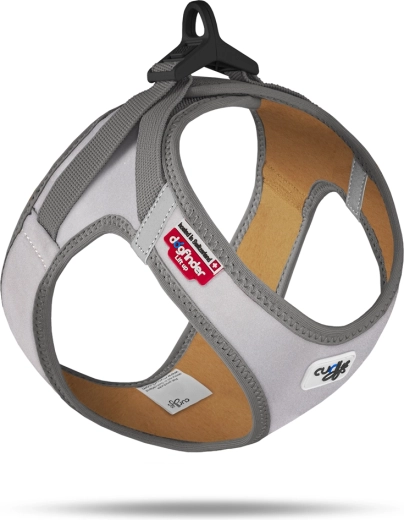 Ham reflectorizant luminos pentru câini Curli Glow reflective gray 3XS (1,5–3 kg)