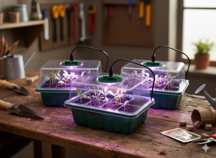 Iluminare LED integrată pentru răsaduri viguroase