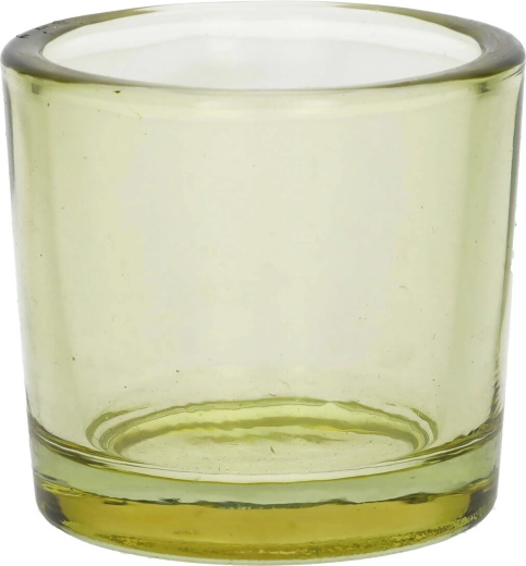 Suport pentru lumânare tip pastilă Espen 6,5 × 6 cm galben transparent