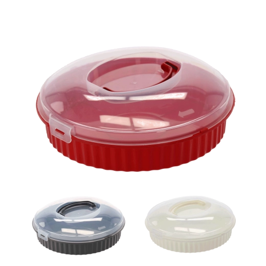 Cutie rotundă din plastic pentru tort și plăcintă, 30 cm