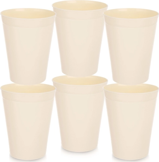 Pahare din plastic crem SANDY 300 ml – set 6 buc.