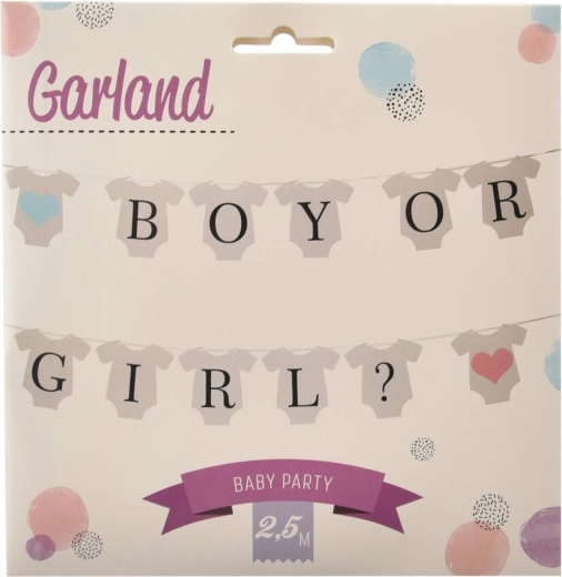 Ghirlandă din hârtie Boy/Girl 2,5 m