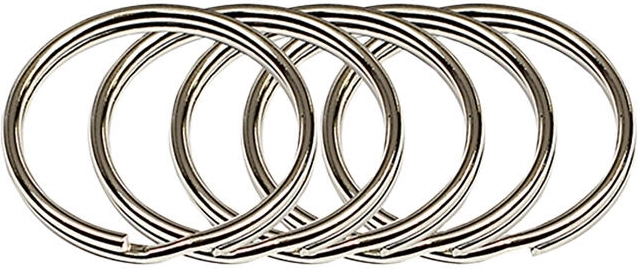 Inele pentru chei 30 mm, nichelate (50 buc)