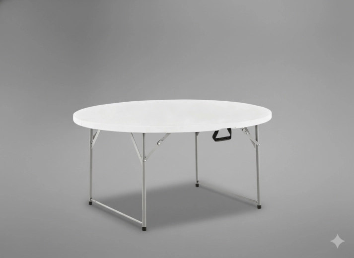 Masă rotundă pliabilă pentru catering 180 × 74 cm albă