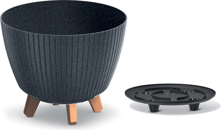 Ghiveci Lamia Eco Wood 28,8 cm antracit