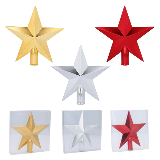 Vârf pentru bradul de Crăciun stea 20 cm din plastic