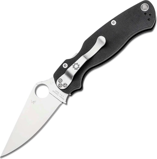 Spyderco Para Military 2 cuțit de buzunar pentru stângaci, 8,7 cm, satin, G10 negru