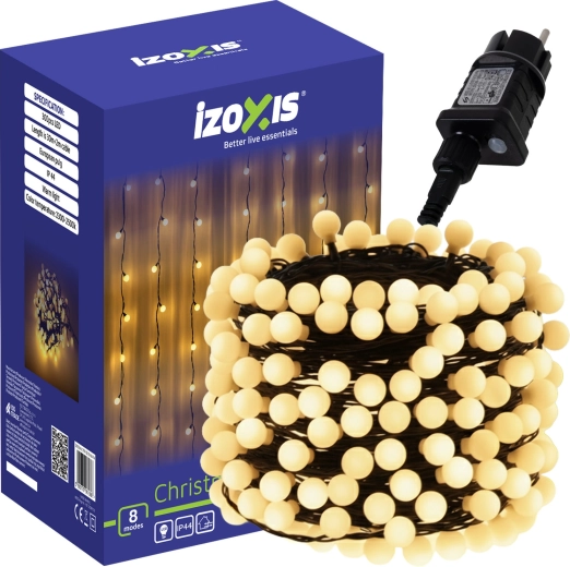 Instalație luminoasă de Crăciun IZOXIS cu globulețe, 300 LED-uri, 30 m