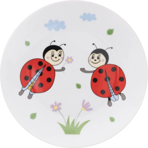 Farfurie porționată pentru copii, puțin adâncă, Buburuză 21 cm
