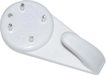 Cârlig TWENTY Maxi II, din plastic, alb, 3 buc.