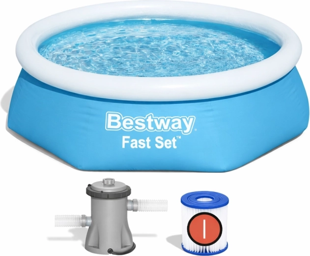 Piscină gonflabilă Bestway Fast Set cu pompă de filtrare, 244 × 61 cm