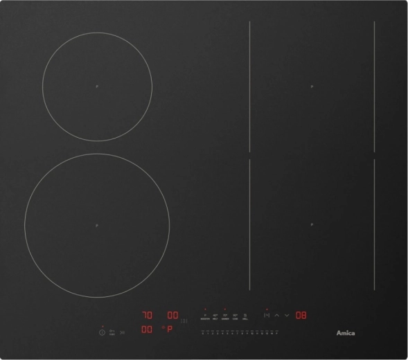 Plită cu inducție Amica Black Matt 60 cm cu funcțiile AutoBridge și HobControl Pro