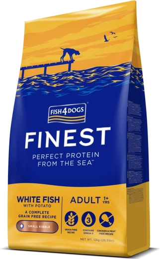 Fish4Dogs Finest granule pentru câini adulți cu pește alb și cartofi 12 kg