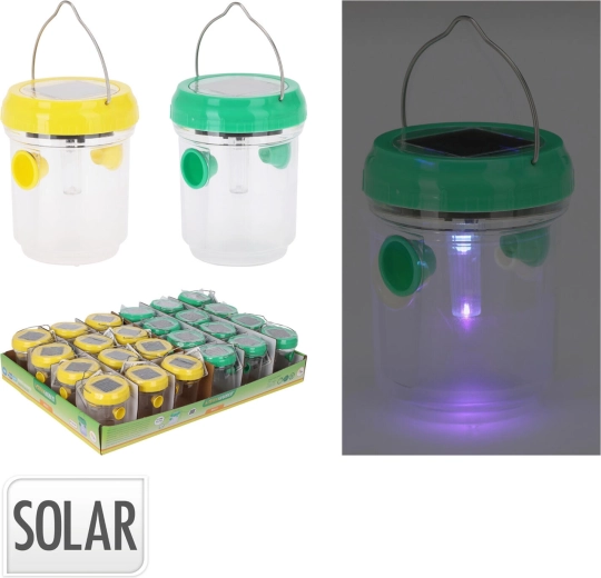 Felinar solar cu capcană pentru insecte LED, diametru 7 cm, înălțime 9 cm, mix de culori