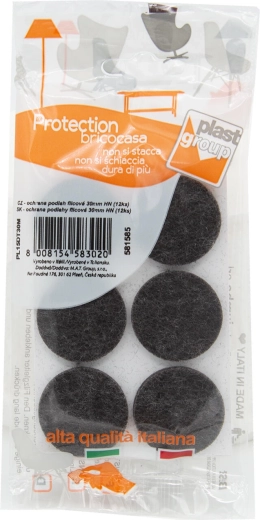 Discuri de pâslă autoadezive pentru mobilier 30 mm, maro (12 buc)