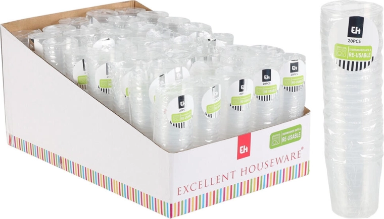 Pahare de plastic pentru shot-uri 30 ml, transparente, 20 buc