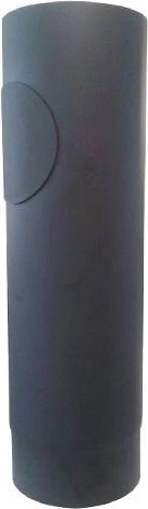 Tub de fum cu orificiu 150 mm, lungime 500 mm, grosime 1,5 mm, negru