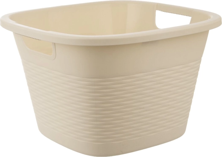 Chiuvetă din plastic Loop pătrată cu mânere, bej, 16,8 l
