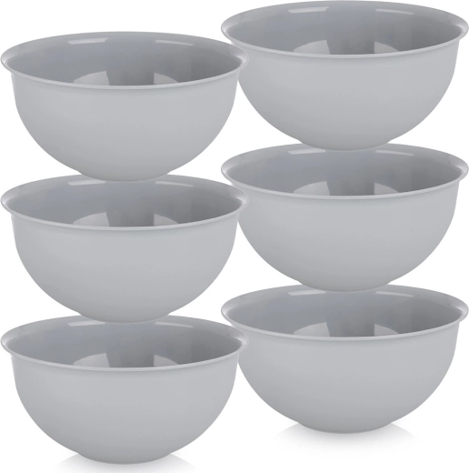 Boluri din plastic Sandy 13 cm, 500 ml, gri, set 6 buc.