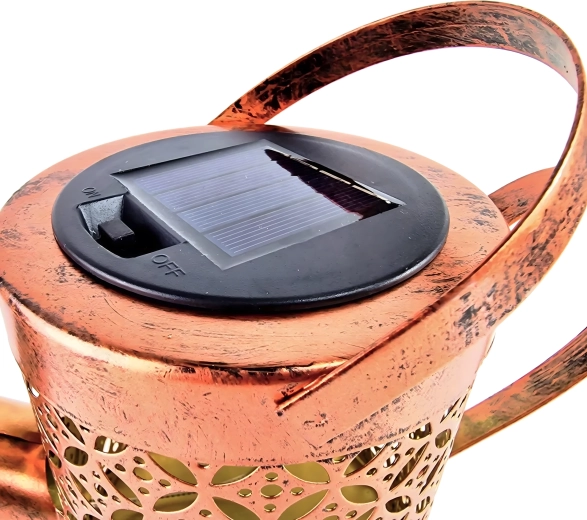Lampă solară de grădină în formă de stropitoare cu LED-uri calde, țăruș și agățare pe cârlig