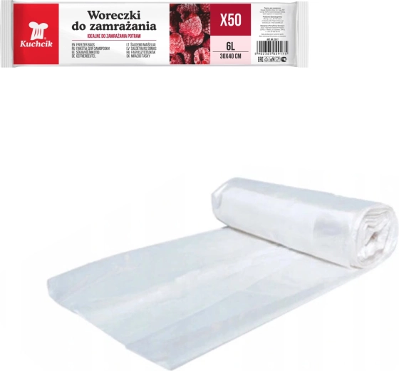 Pungi pentru congelare 6 l 30×40 cm KUCHCIK, 50 buc.
